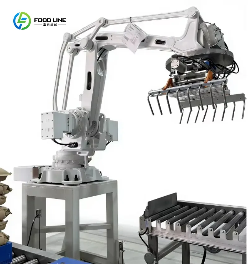 10-50kg Bag Palletizing System PLC Robot Pneumatic Drive 380V IP54 800Cy/H for Sack Filling Custom