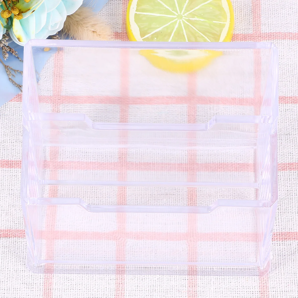 

Clear Acrylic Business Holder Desktop 2-Tier Card Organizer Name Holder Office Supplies Business Organizer Office Supplies