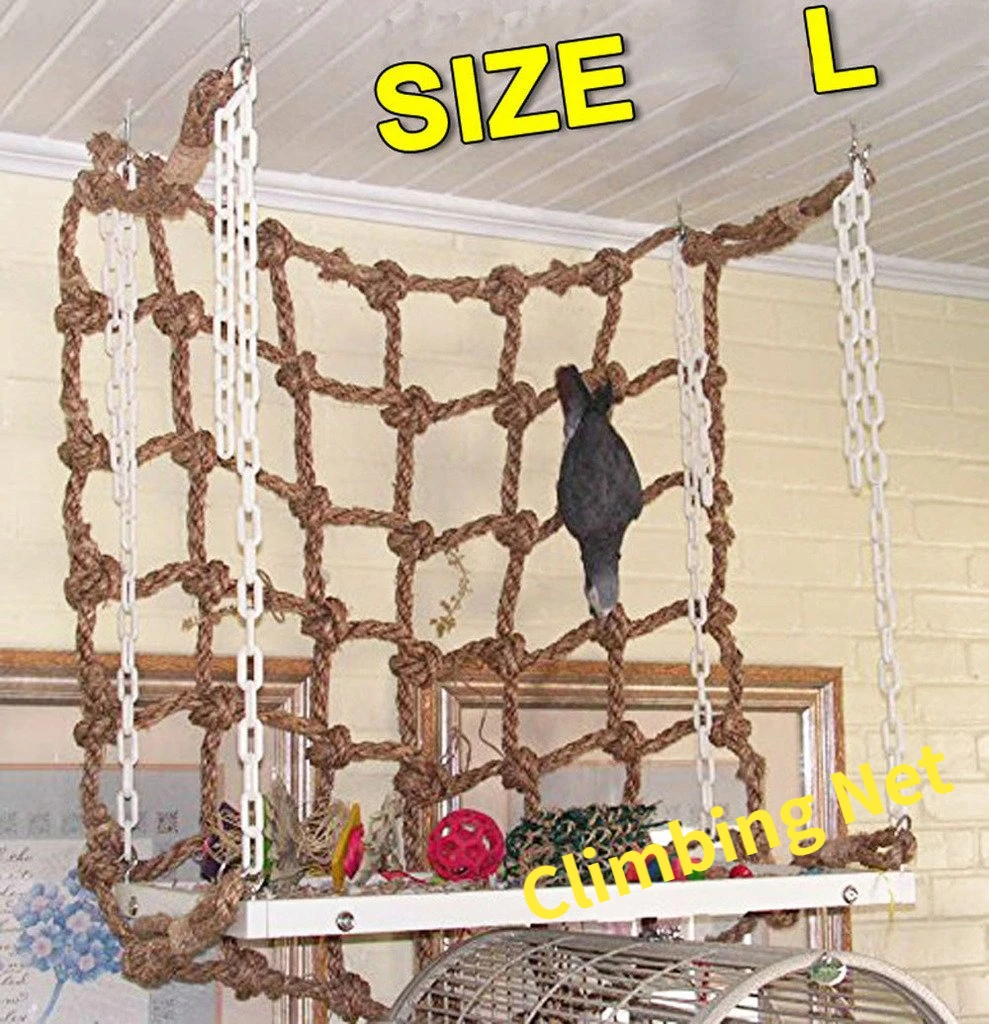 

Parrot Climbing Net with Snap Hook, Bird Toys Accessories, Swing Rope, Stand Net, Hammock Hanging, Chewing, Biting