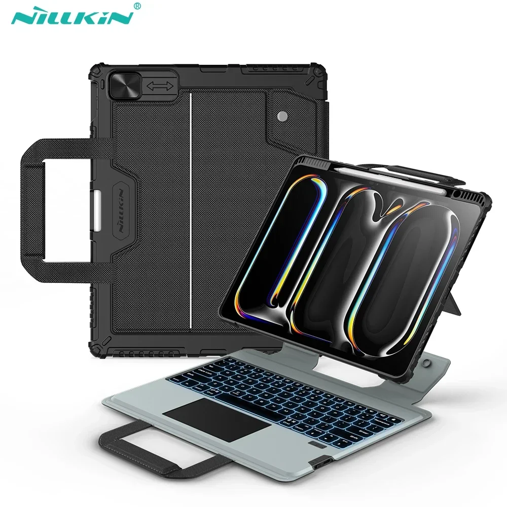 Nillkin Backlit Keyboard Case for iPad Pro 13 M4 2024 Air 13 Air 11 for iPad Pro 12.9 4th 5th 6th Generation Cover with Handle