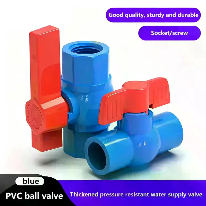 I.D 20~32mm PVC Ball Valve Socket Type Female Thread Pipe Water Switch Aquarium Fish Tank Adapter Irrigation System Fittings