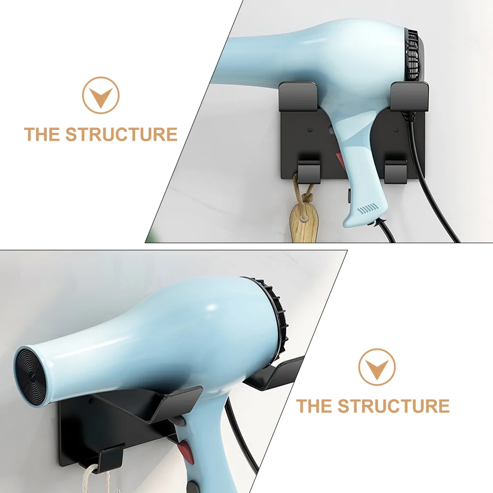 

Стойка для фена из нержавеющей стали, настенное хранилище с крючками для дома, парикмахерской, ванной комнаты, держатель для фена из нержавеющей стали