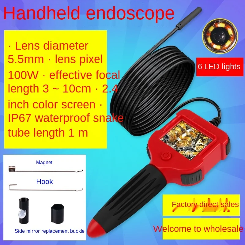 

Endoscope HD Camera Industrial Pipe Car Repair Air Conditioning Engine Inspection Waterproof Probe Detector