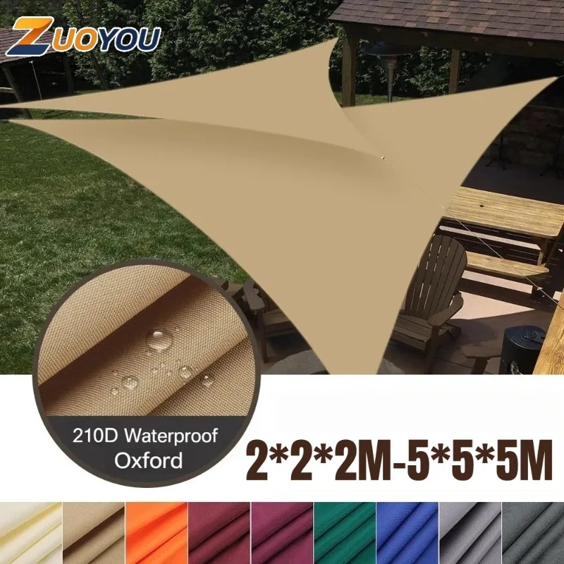Waterproof Sun Shade Sail Canopy 98% UV Block Outdoor Patio Awning Triangle Shade Cloth for Garden Backyard Pool Camping Shelter