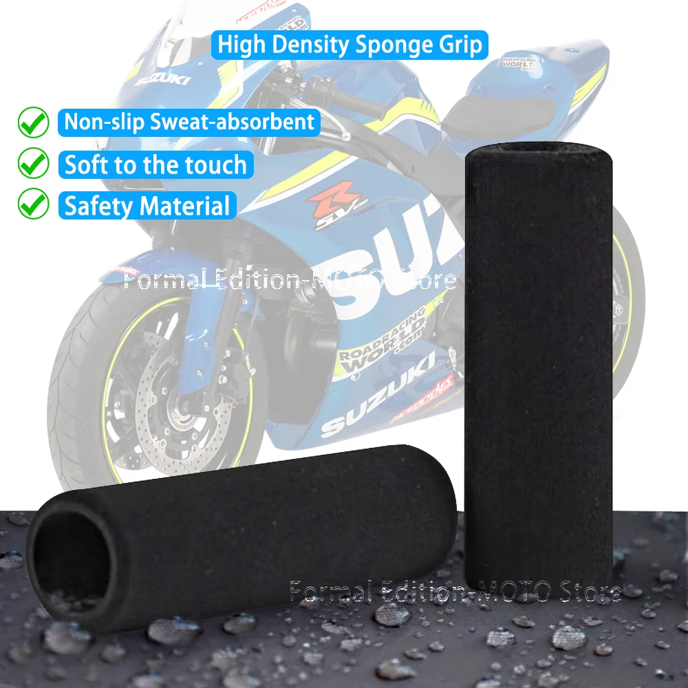 Motorcycle Sponge Grip Shockproof Non-slip Handlebar Grip Sponge Cover for Suzuki SV 650R 650S/X SV400 SV400S SV1000 1000S