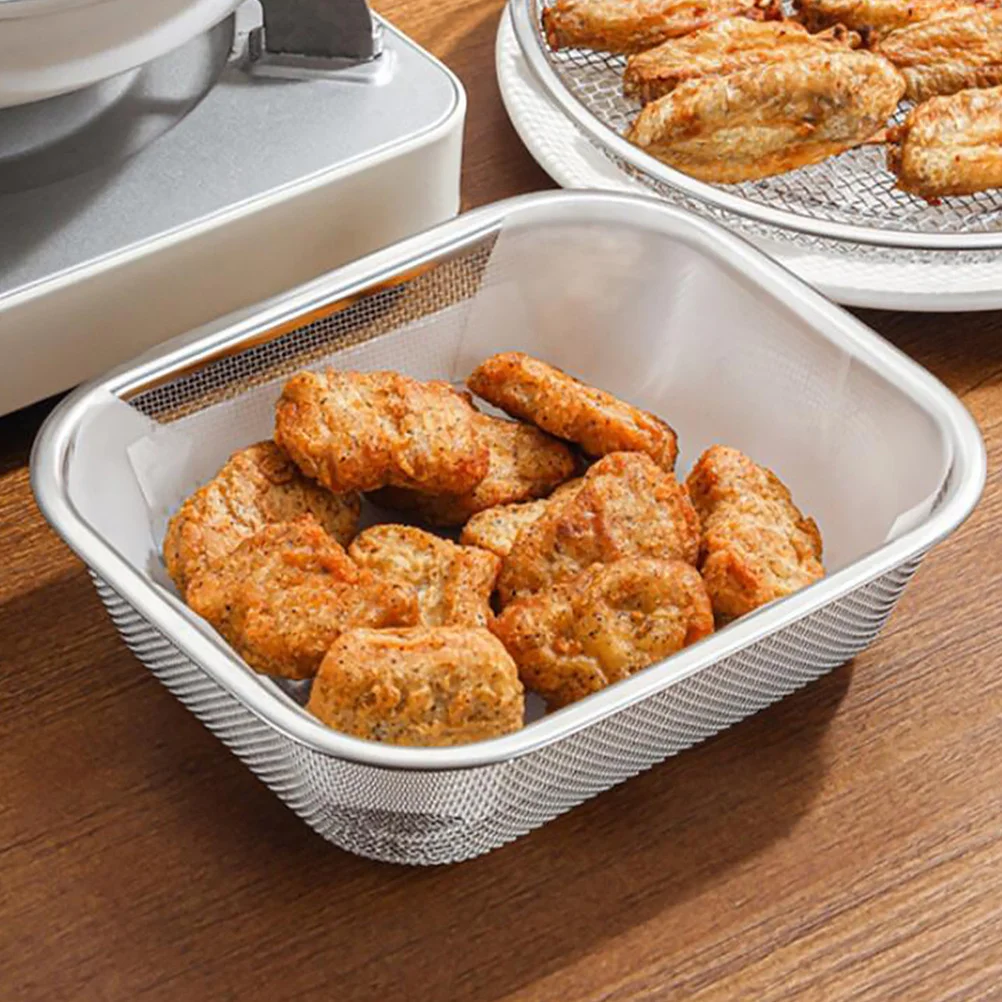 

1Pcs Stainless Steel Fry Basket Strong Texture Kitchen Tool Food Presentation Strainer for Home Bar Cafe Mesh Basket Tool