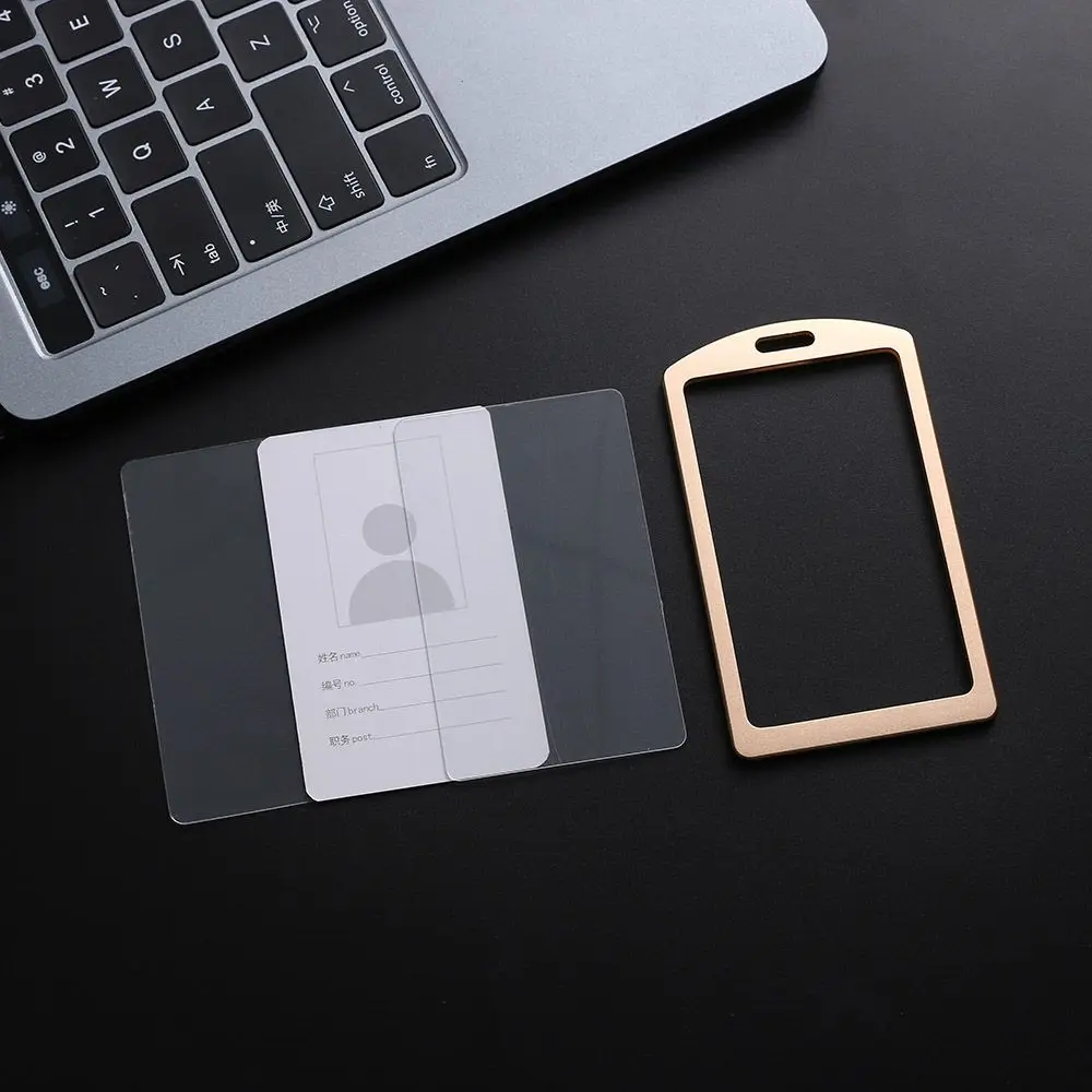 Exhibition Vertical Office School Aluminum Alloy Work Card Holders ID Business Case Name Card