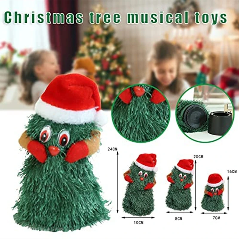 ใหม่ตุ๊กตาของเล่นเต้นรำไฟฟ้าของเล่นต้นคริสต์มาสของเล่นตกแต่งคริสต์มาสสุขสันต์วันคริสต์มาสของเล่นไฟฟ้าสำหรับเด็ก