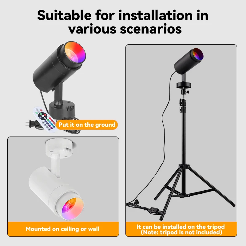 RGB Stage LED Spotlights Remote Control Disco Lights For DJ Party KTV Disco Ball Dance Room 24W Adjustable Atmosphere Live Light