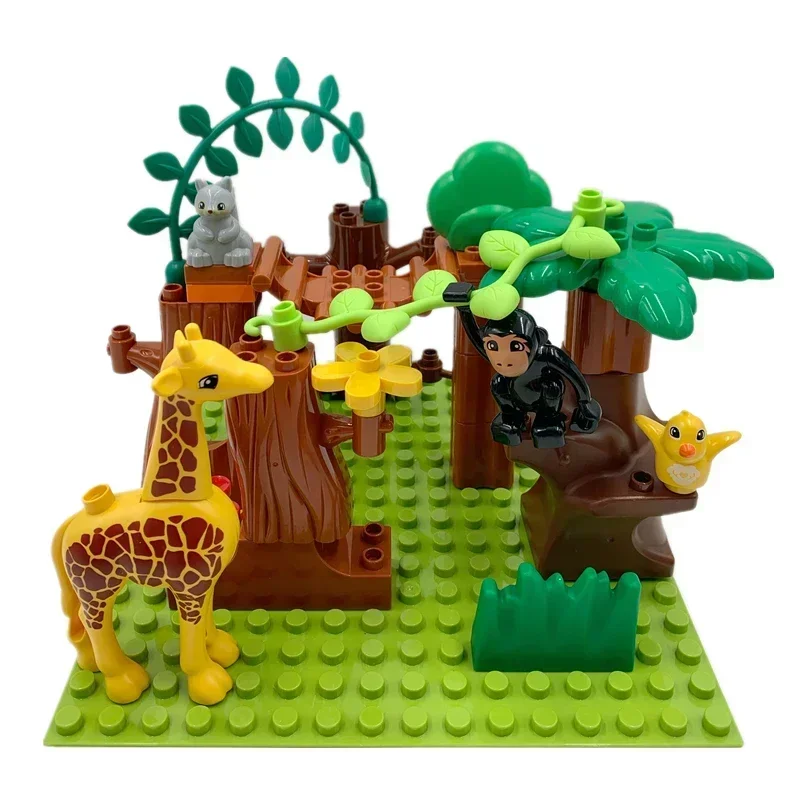 Big Building Blocks Outdoor Forest Plant Series Flower Grass Tree Farm Adornment Accessories Compatible Scenes Toys Kids Bricks