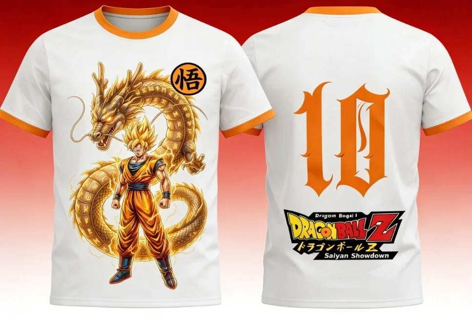2026 New Dragon Ball Wukong Pattern T-shirt Messi Football Shirt Autumn Sports Quick Drying Men's Adult and Children's T-shirt