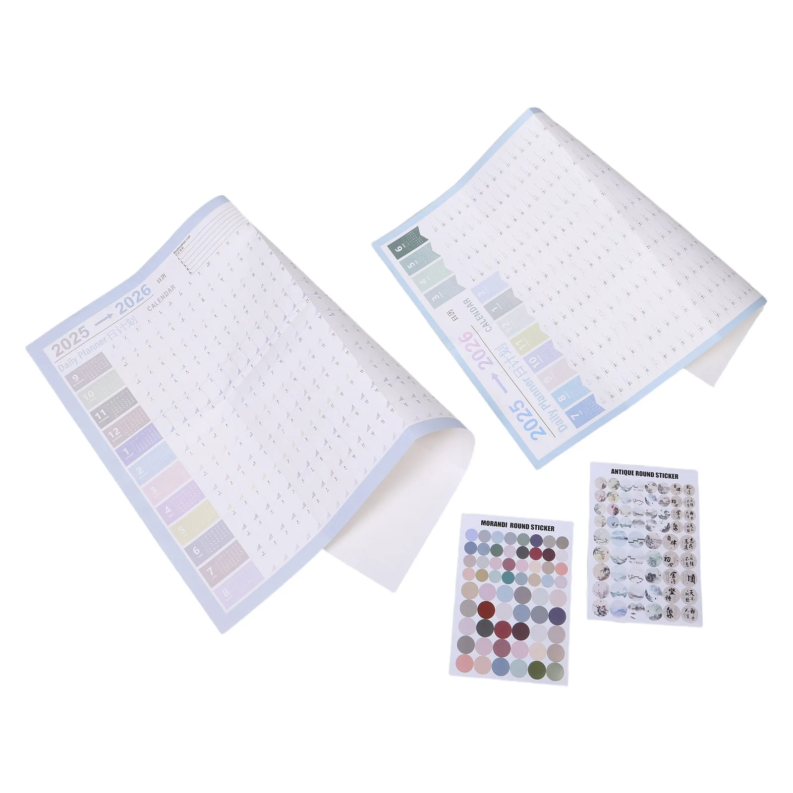 

2Pcs 2026 Yearly Wall Planner Large Year Planner Minimalist Calendar Full Year Wall Calendar Home Office Wall-Hanging Schedule