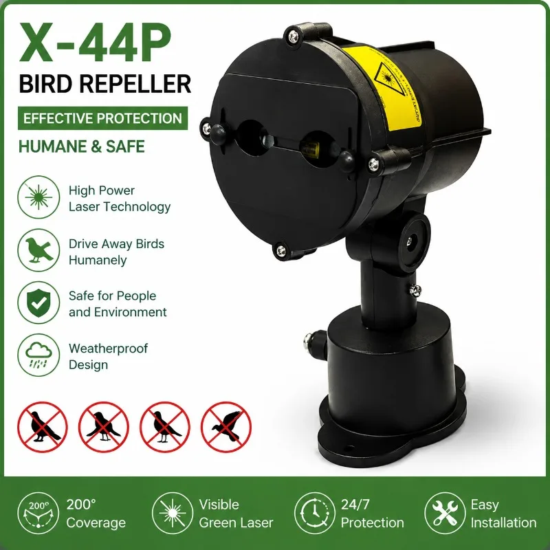 X-44P Eco-Friendly Bird Repeller Laser Power Pest Pigeon Deterrent Device Birds Light