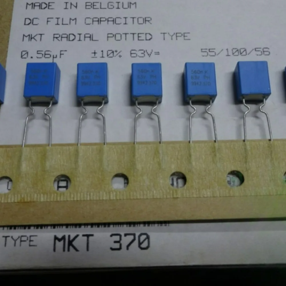 10pcs/lot MKT370 0.56uf 63v 560nf u56 564 K brand new 5mm film capacitor