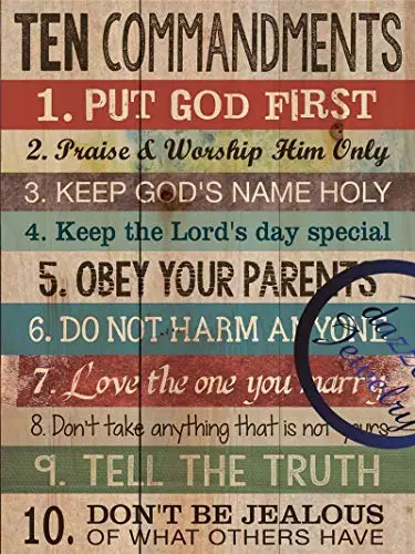 Kexle 8 X 12 Novelty Funny Sign Ten Commandments Vintage Metal Tin Sign Wall Sign Plaque Poster for Home Bathroom and Cafe  sign