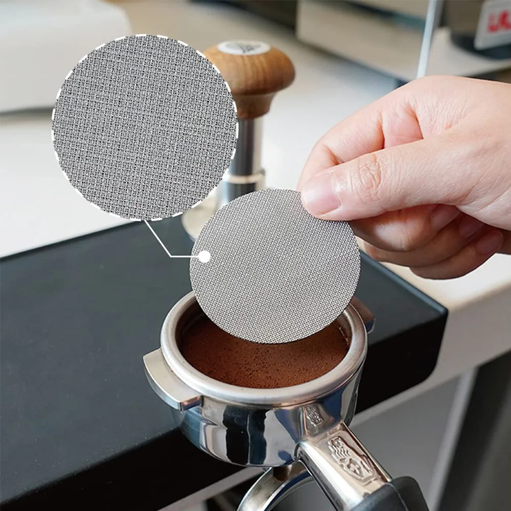 FHEAL 51/53.5/58.5mm Coffee Filter Screen Ultra Thin 150um Heat Resistant Mesh Reusable Portafilter Barista Espresso Puck Screen