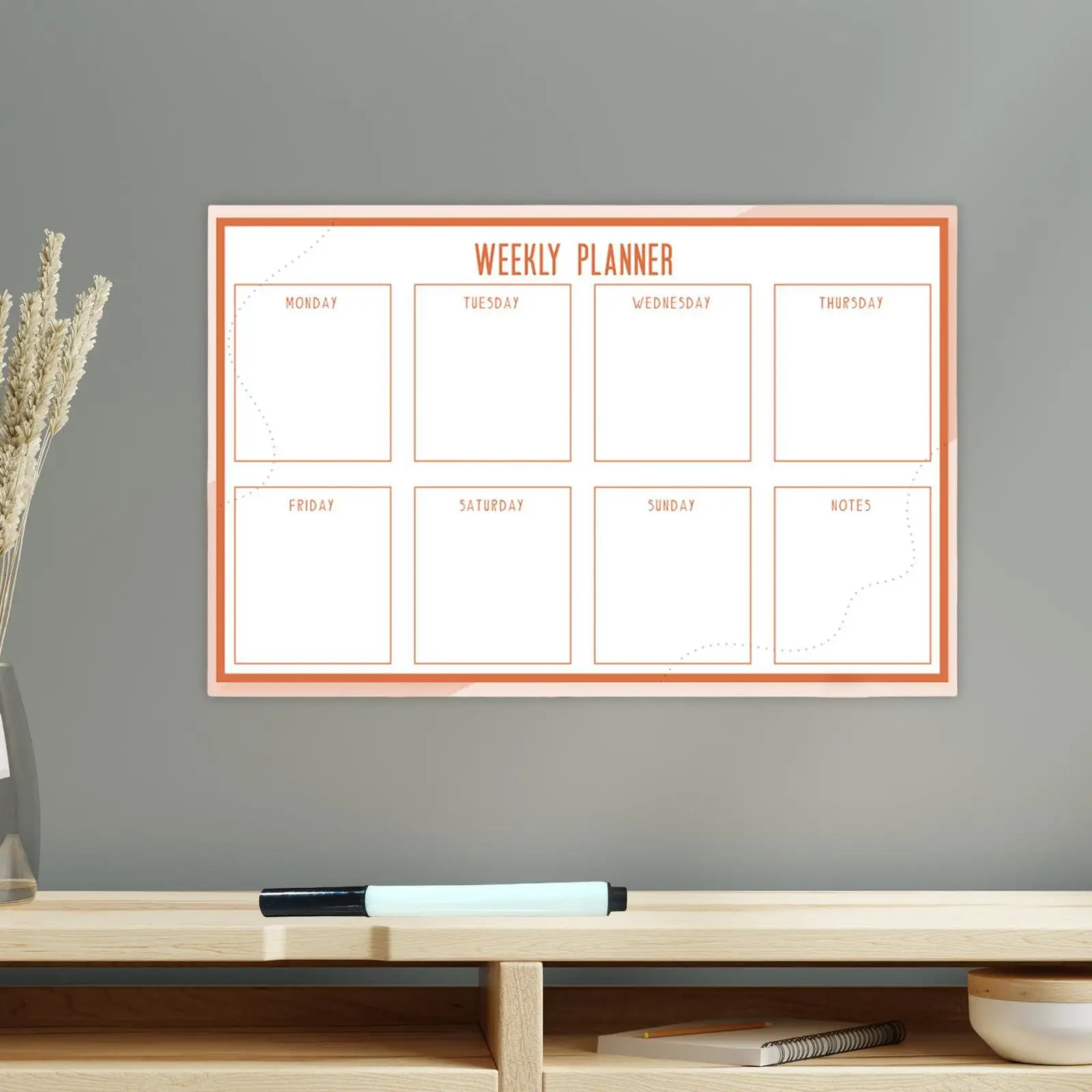 Droog uitwisbaar bord Massagestiker Dagelijkse notities Weekkalender Droog uitwisbaar whiteboard voor planners