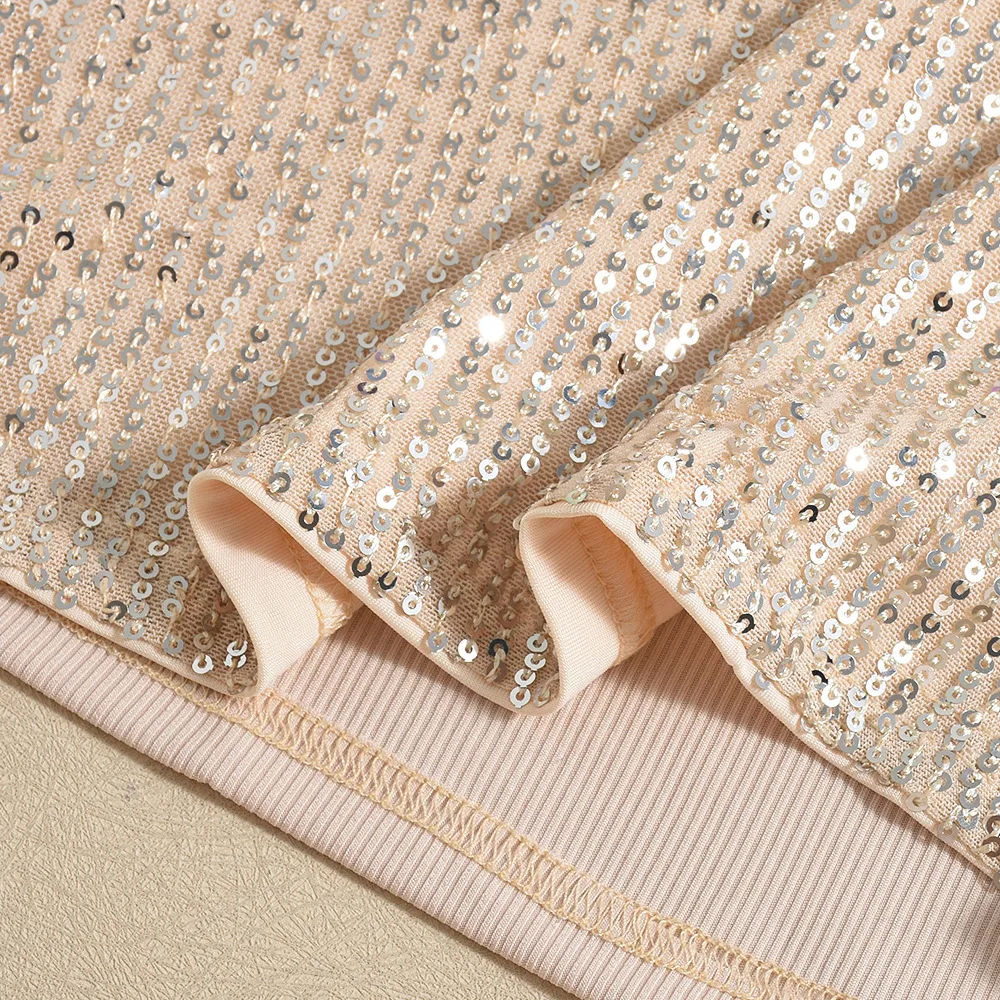 Europäischer und amerikanischer Stil, sexy Pailletten-Top mit Halsband, glänzend, vielseitig, Street-Style, schmal geschnitten, Damen-Oberbekleidung – Detail 34