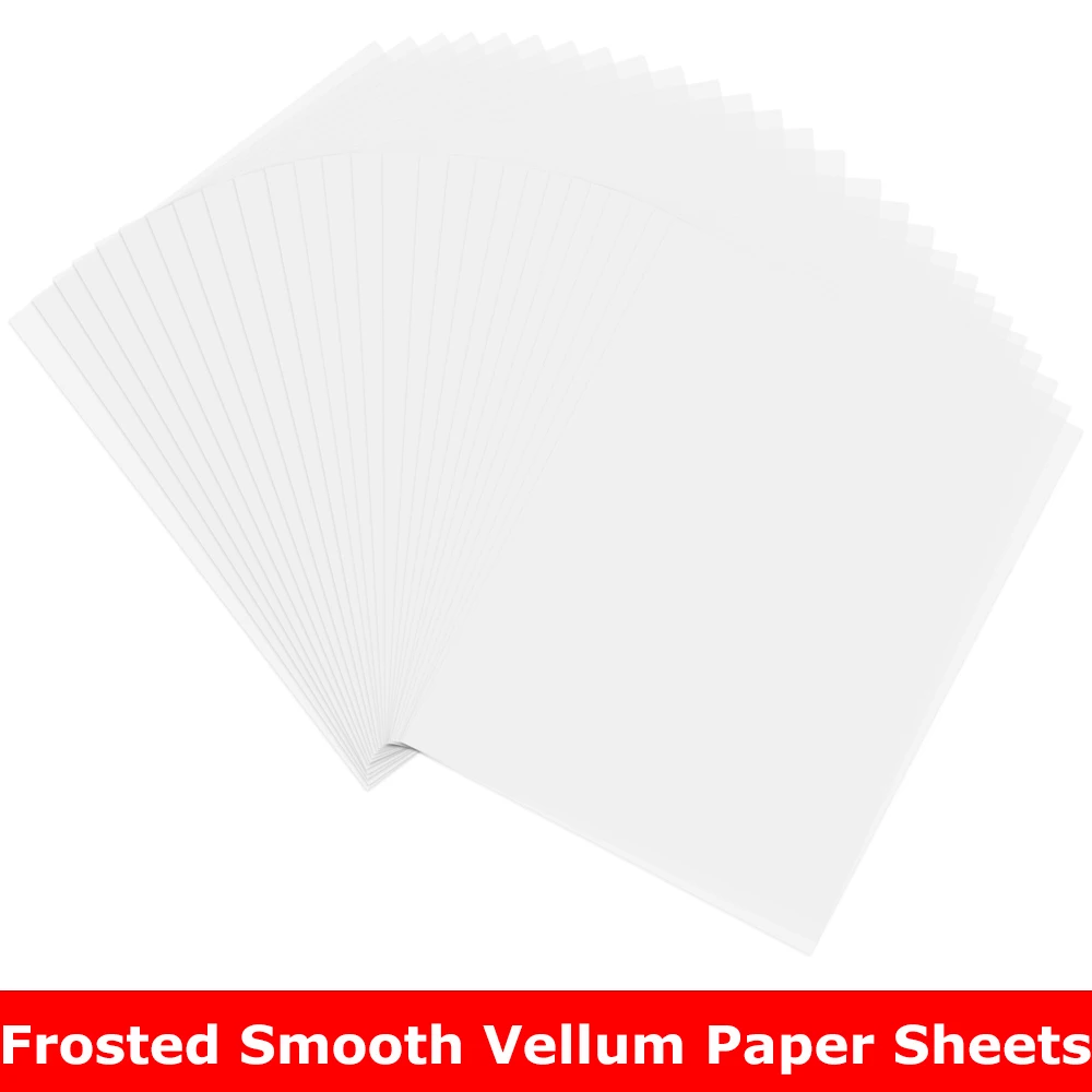 

8.5*11inch 93/115/135gsm Vellum Paper Sheets Frosted Smooth Heat Resistant Translucent Vallum for DIY Stamping Embossing Crafts