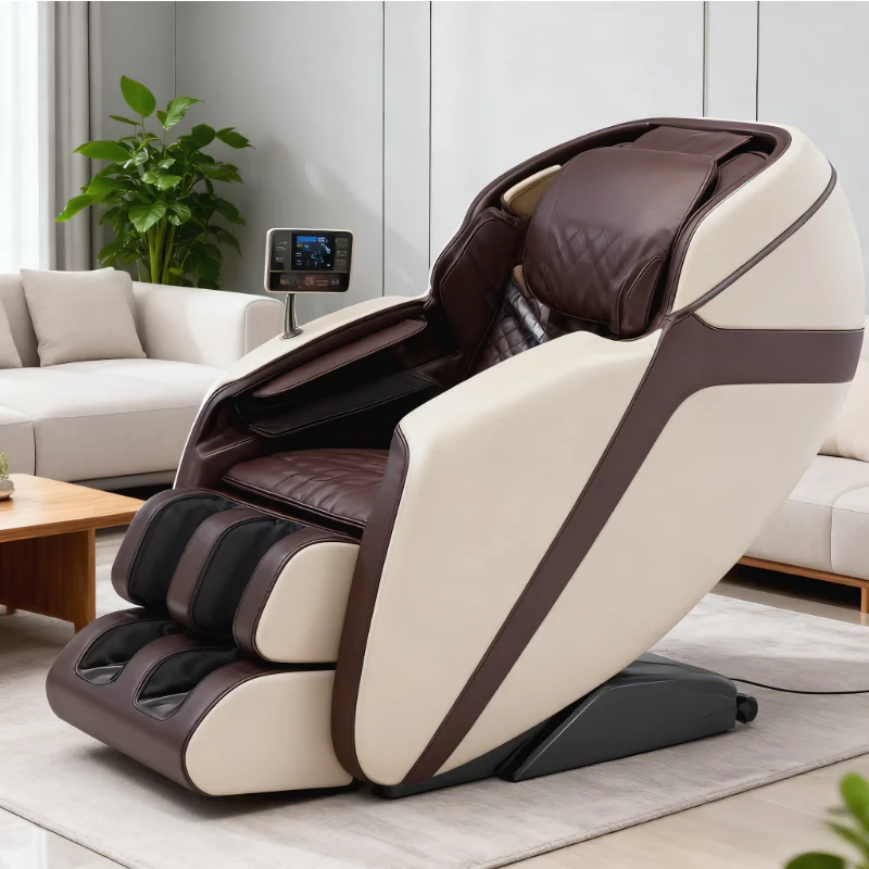 Luxury Hot Modern Automatic Recline  Full Body Zero Gravity Massage Chair Kneading Heating Back Vibration  Leather Home Use