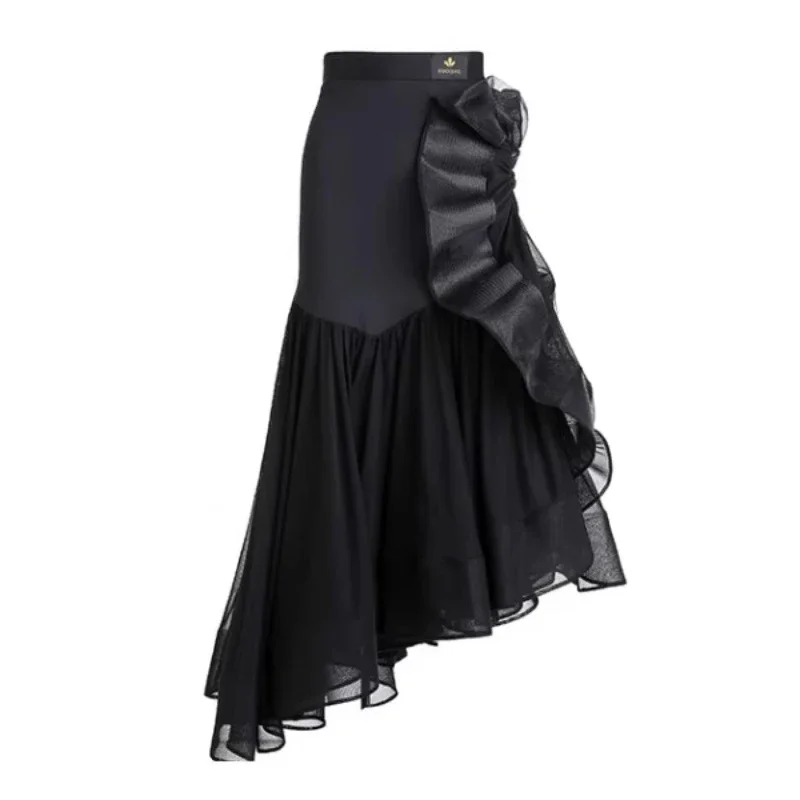 성인 모던 댄스 드레스 여성용 롱 스커트 전문가용 왈츠 댄스웨어 공연 의상 빅 스윙 스커트