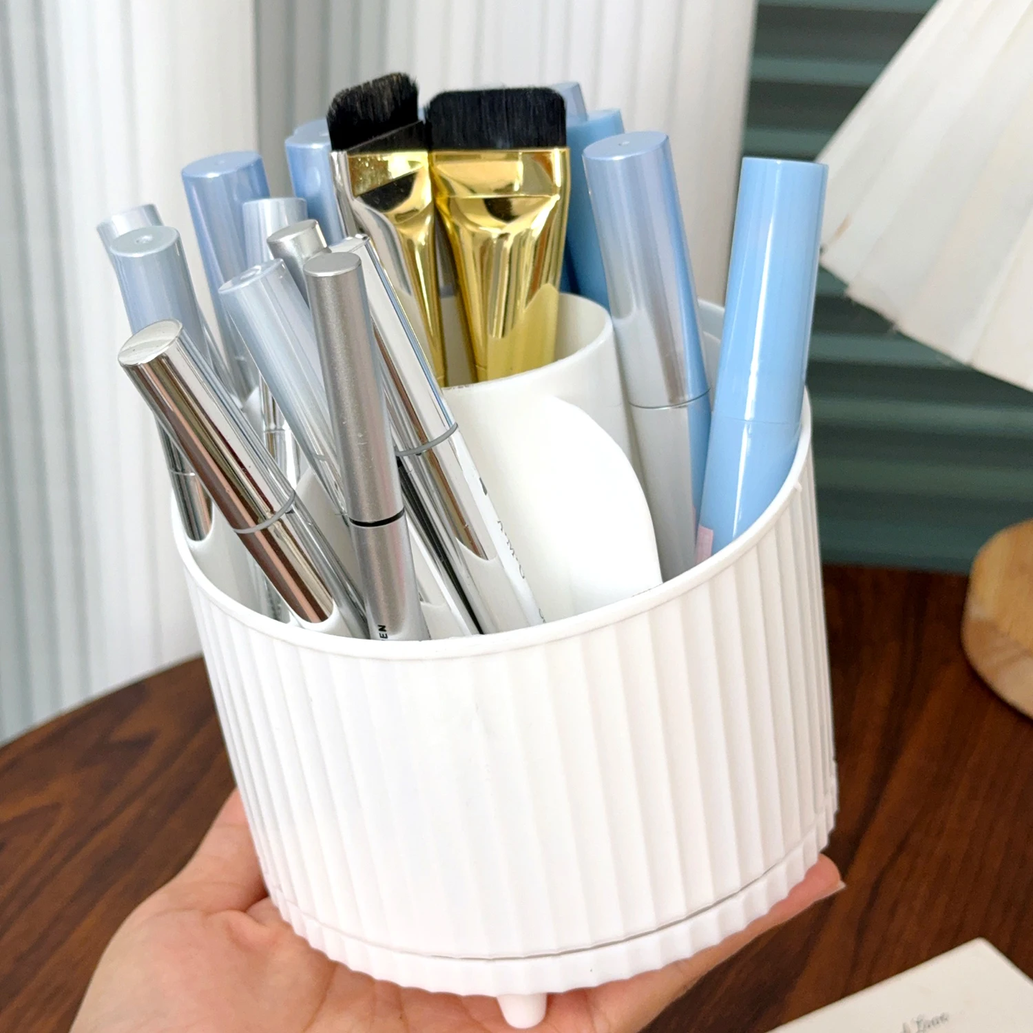 360 回転デスクトップ化粧品収納ボックス口紅ブラシリップクリームホルダーツール多機能デスクトップディスプレイスタンドオーガナイザー