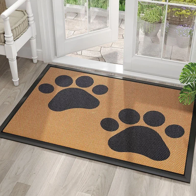 Cute Cat Paw Printing Dust-Removing Doormat Dirt-Resistant Sand-Scraping Carpet for Porch High Quality Dustproof Home Decoration