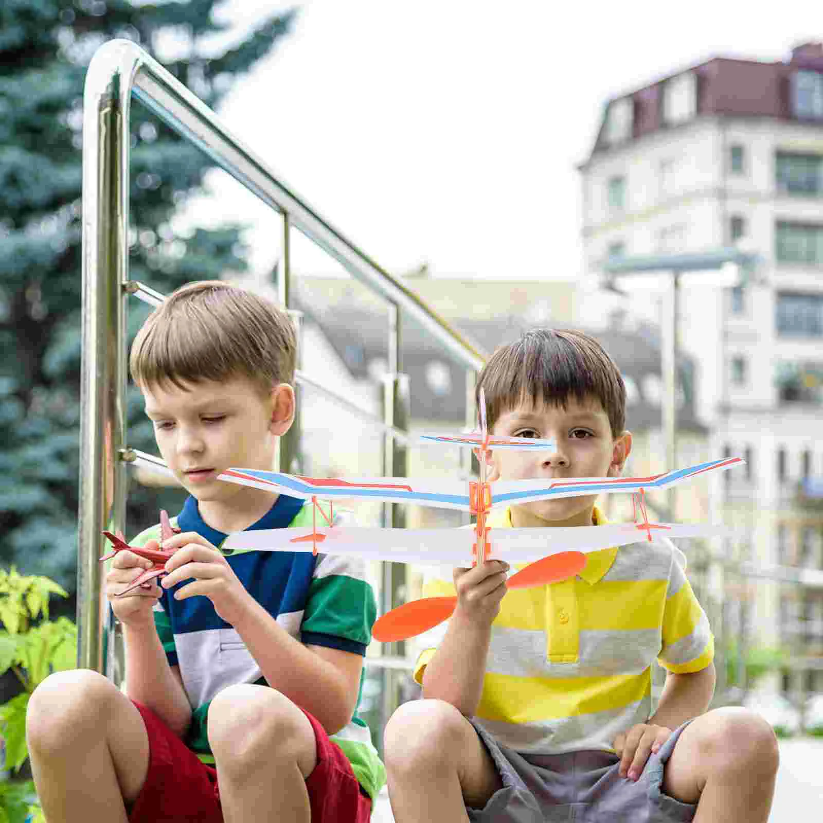 Gooi schuimvliegtuig rubberen band tweedekker kinderspeelgoed racemodel speelgoed voor kinderen