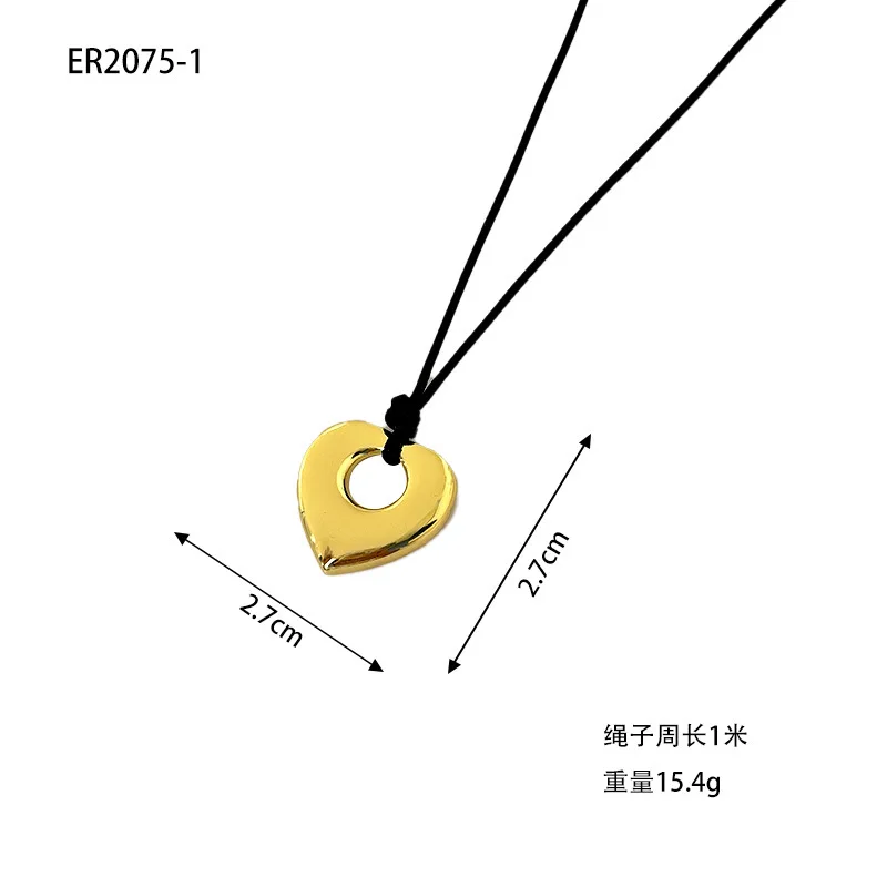 قلادة على شكل قلب أوروبية وأمريكية عبر الحدود، سلسلة صوفية طويلة عصرية وراقية، صغيرة