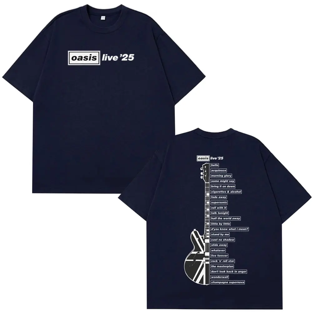 Men's Hip-hop Fashion T-shirt Comfortable Casual Top Oasis Live '25 Wembley Tour Fan Merch Summer