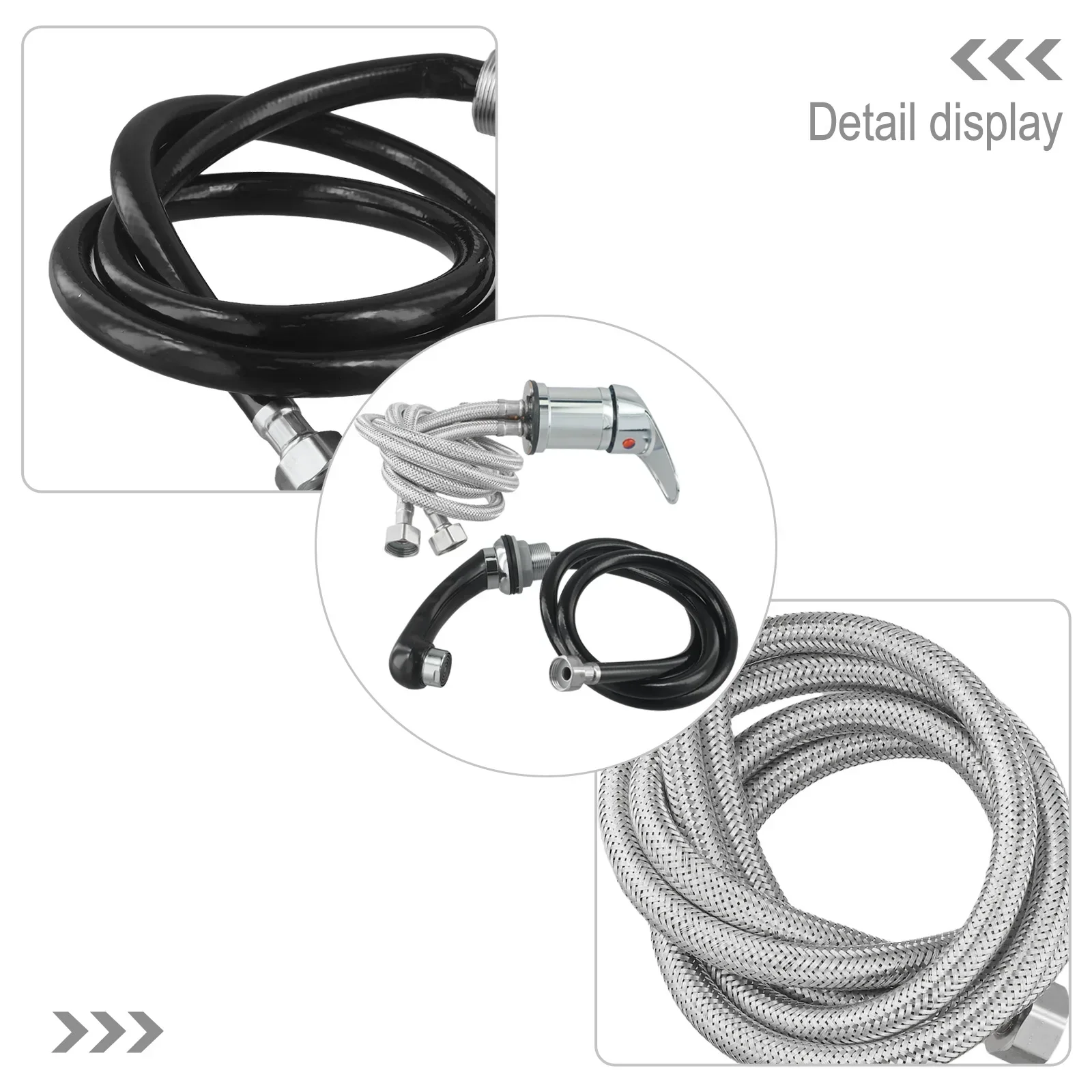 

Chrome Single Handle Hand Shower With Hose Salon Hairdressing Three Connections Generous Hose Length For Barber Vanity