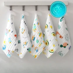 Muslin Cotton Baby 6 Layers Towel Handkerchief Colorful Kid Wipe Cloth Newborn Baby Face Towel Bibs Feeding Bath Towelf for Kids