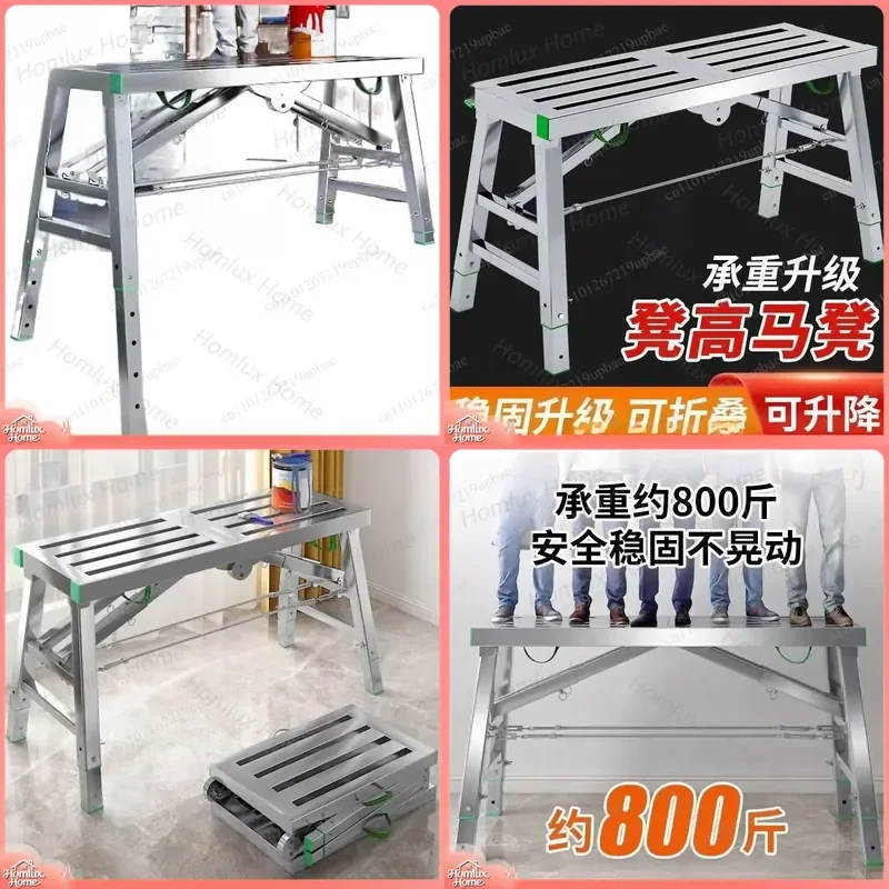 Multifunctional Folding Scaffolding Ladder Thickened Telescopic Step Stool for Construction Decoration Painting Work Aluminum