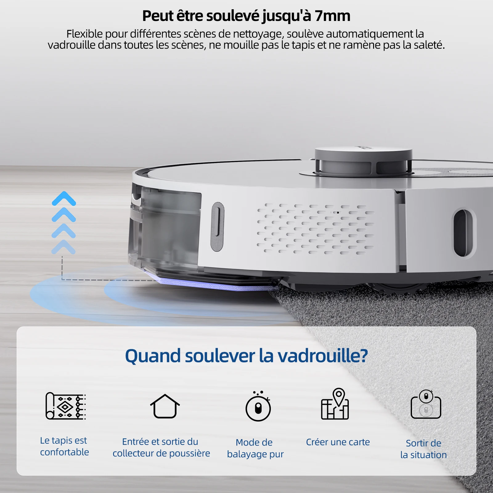 ROIDMI EVE MAX Robot Süpürge, 3L Toz Toplama ile, Ev APP Kontrolü için 5000Pa Google Asistan Alexa Akıllı Robot