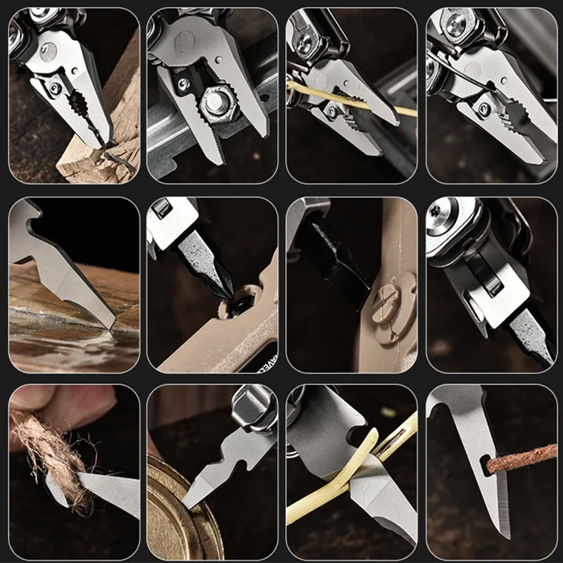 BHBT High-Carbon Steel Explosion-Proof Multitool Pliers Foldable Anti-Slip Outdoor camping emergency Electrical Tools