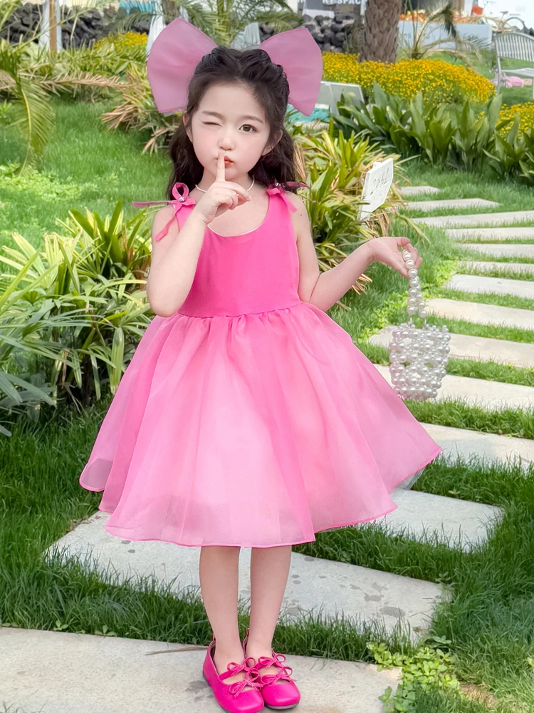 

Girls Birthday Dr Princ Sle High Waist Svel Summer Skirt Performance Costume Children's Day Outfit Fro