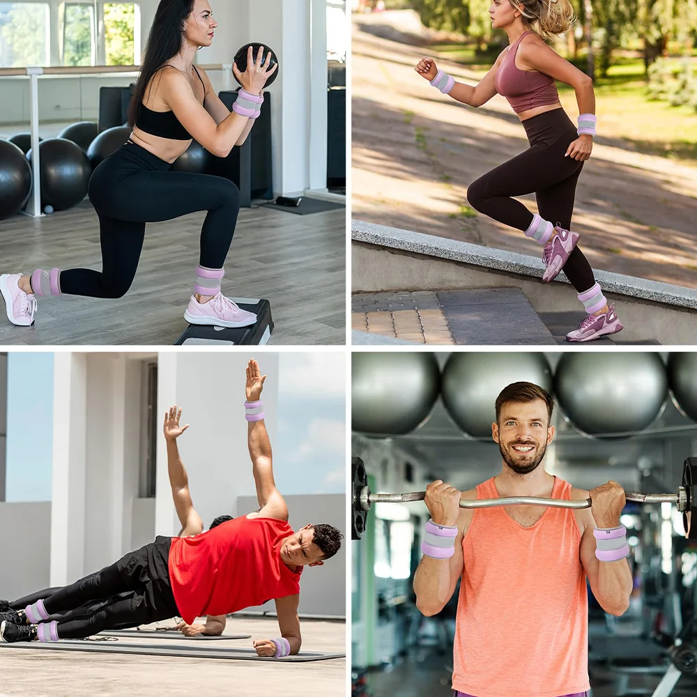 2er-Set Gewichtsbelastbare Knöchel- und Handgelenkbandagen – Verstellbare Handgelenk- und Knöchelgewichte für Yoga, Fitness, Laufen und Training – Fitnessausrüstung – Detail 6