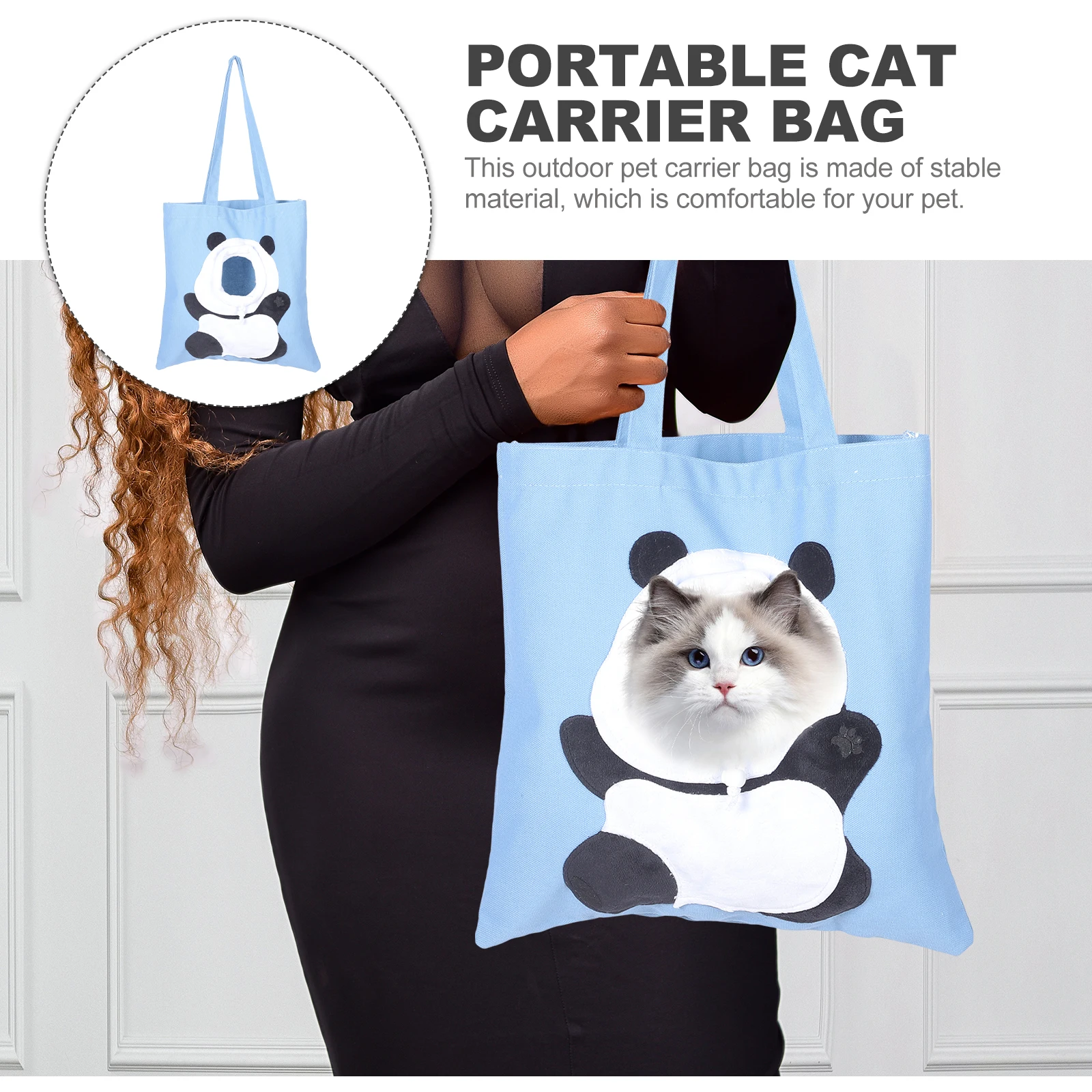 

Portable Cat Carrier Bag Breathable Canvas Shoulder Tote Pet Travel Dog Bag Carry Cats Outdoor Hiking Shopping Lightweight