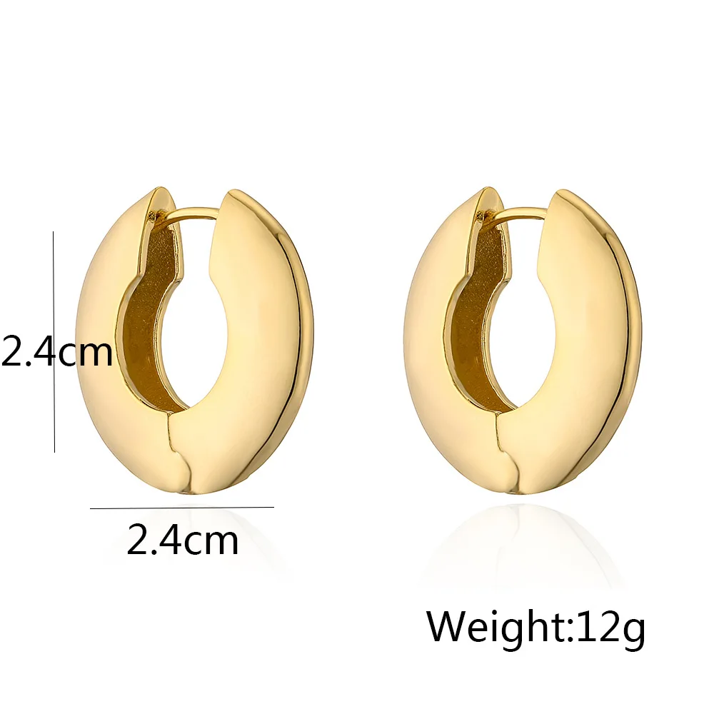 New Arrival Light Luxury Golden Glossy Hoop Earrings, Elegance Lady Wedding Party Jewelry