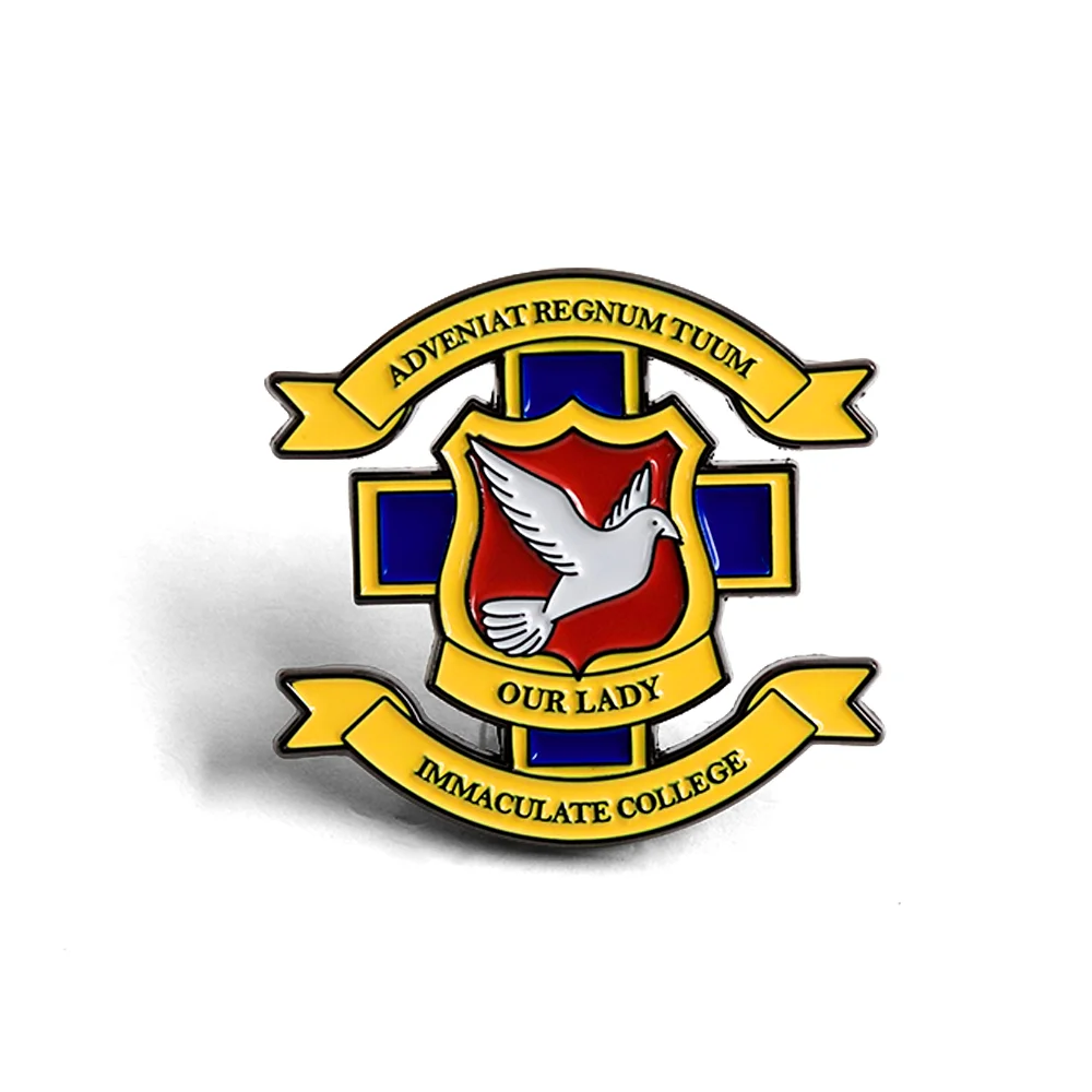 Derry Girls School Crest Enamel Pin Our Lady Immaculate College Badge Peace Dove Brooch Comedy Peripheral Fans Gift