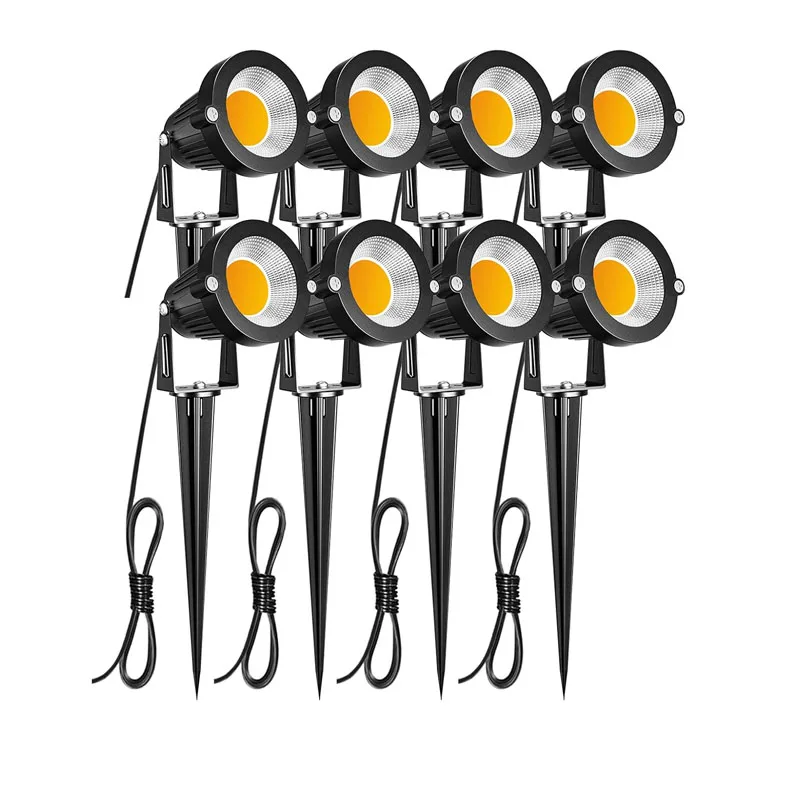 4pcs LED Garden Lights Outdoor LED Waterprof Lawn Lamp 220V 110V 5W Landscape Spike Bulb IP66 Led Path Spotlights with 2M cable