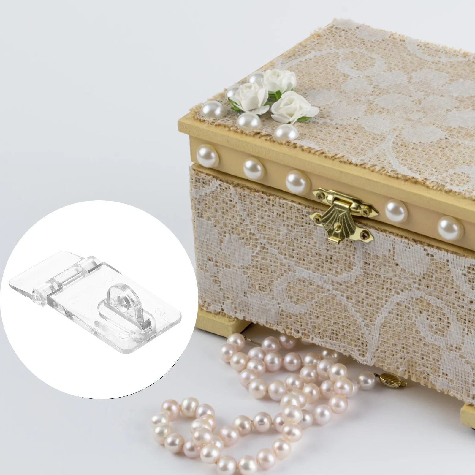 Jewelry Box Hasps Acrylic Hasp Buckle Clear Latch Hasp Lock Latch Buckle For Cabinet Door Storage Box Buckle Hardware Part