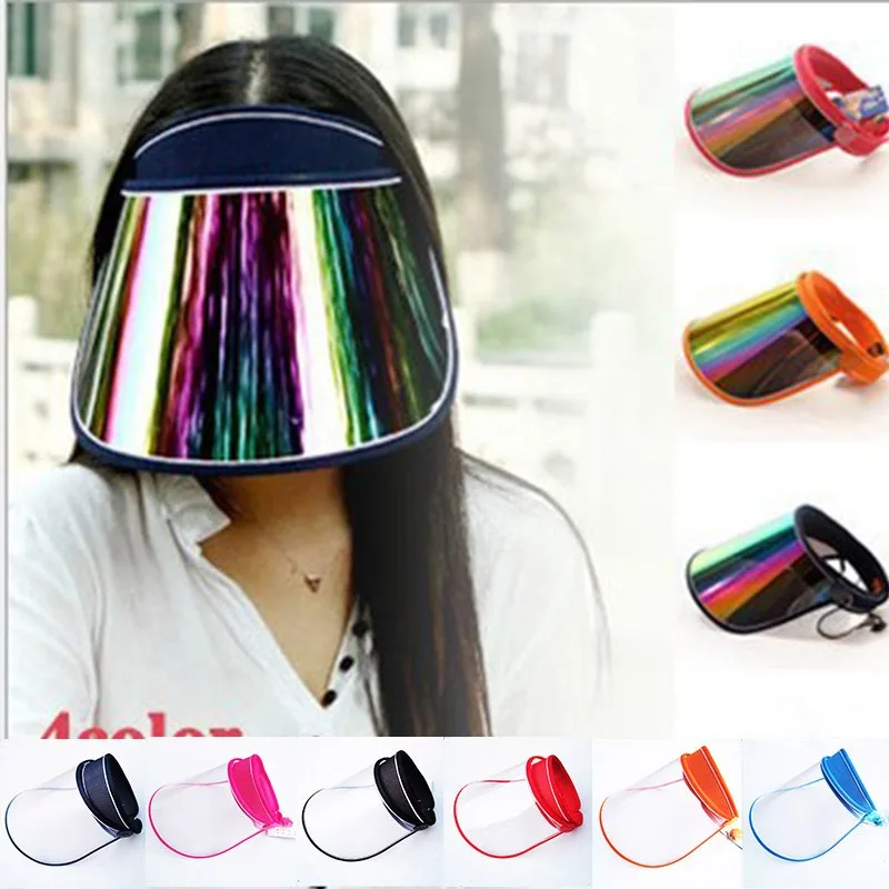 

Summer Anti-UV Transparent Empty Top Sun Hat Plastic PVC Women Men Fashion Visor Caps Outdoor Sport Bicycle Sunshade Hat Sun Hat