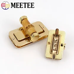 2/5Pcs Meetee Bamboo Turn Lock Snap Women Bag Twist Buckles Closure Clasps DIY Metal Purse Buckle Hardware Decor Akcesoria