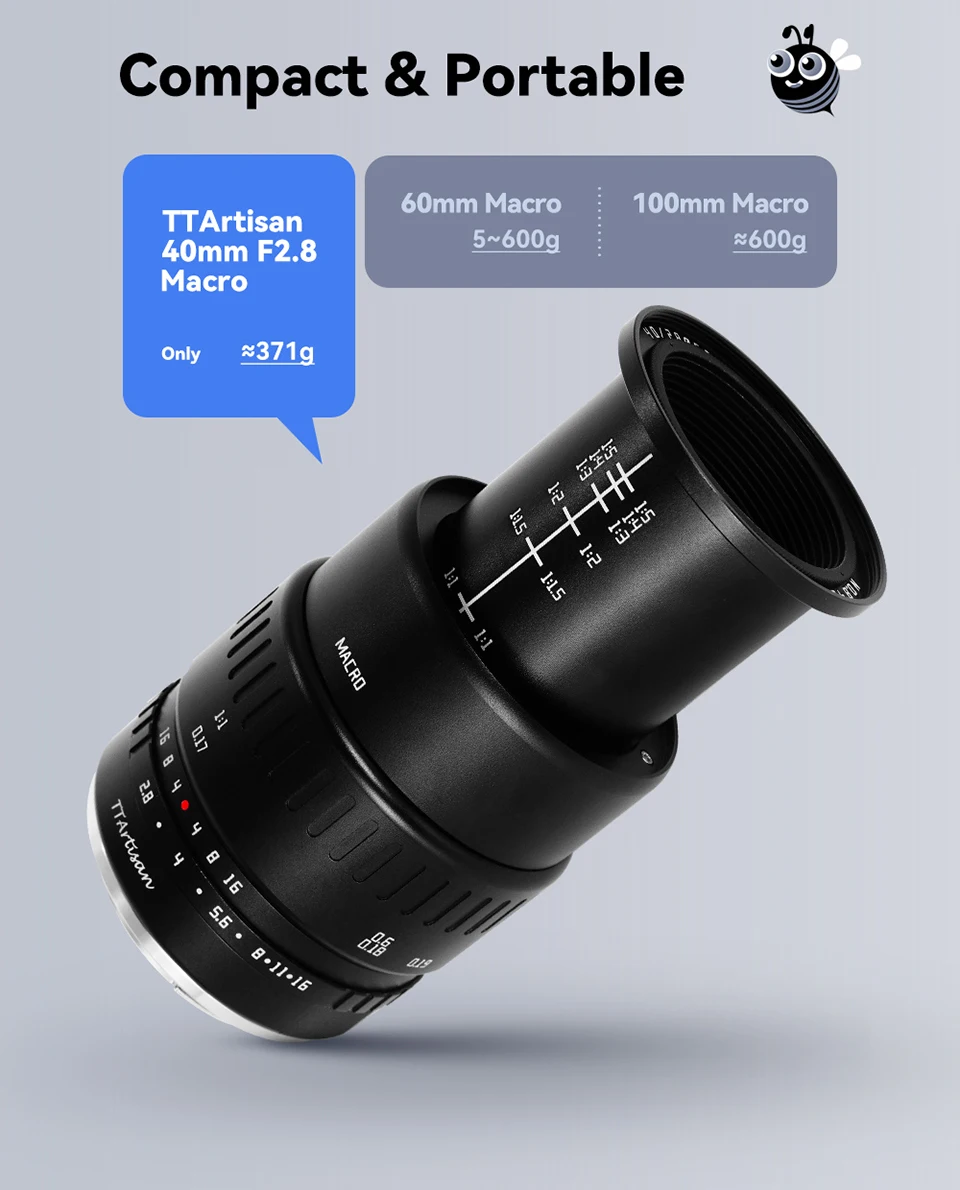TTARTISAN 40mm F2.8 APS-C Makro-Kameraobjektiv für Insekten, Schmuck, Porträts, Stilleben, kompatibel mit Fuji XF, Sony A7RIII, Z, RF, M43 – Detail 11