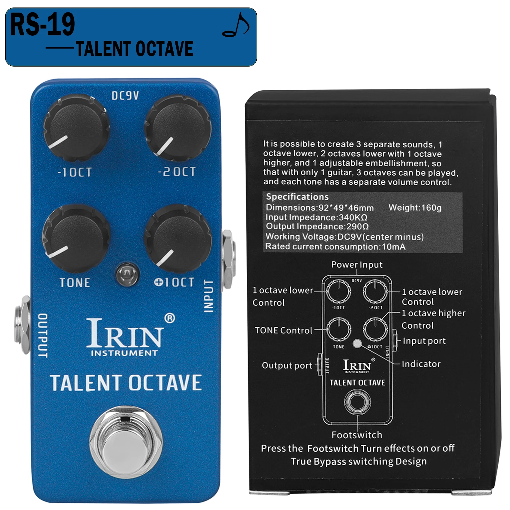 IRIN Electric Guitar Effects Pedal True Bypass Fuzz/Overdrive/Distortion/Flanger/Ensemble/Tremolo Effect Pedal Guitar Accessory