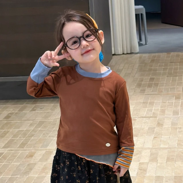 Girls T-shirt 2026 Spring and Autumn New Children's Clothing Korean Style Girl Baby Foreign Leisure Color Long-sleeved T-shirt