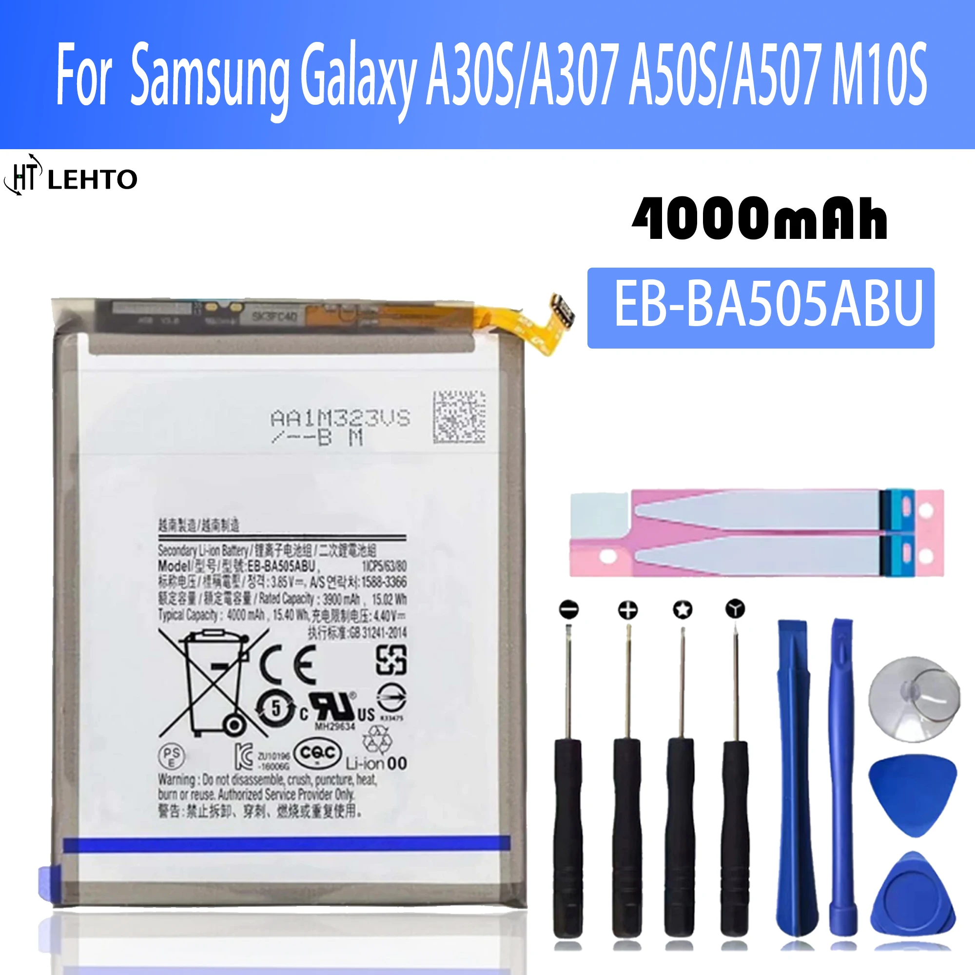 2024 new EB-BA505ABN EB-BA505ABU 4000mAh Battery For Samsung Galaxy A50 A505F SM-A505F A505FN/DS/GN A505W A30s A30 + Tools