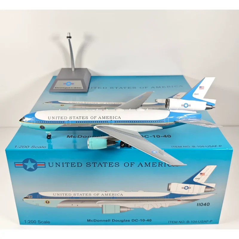 B-Models 1/200 Scale United States Air Force One DC-10-40 11040 Alloy Aircraft Model Collection Decoration Item Toy