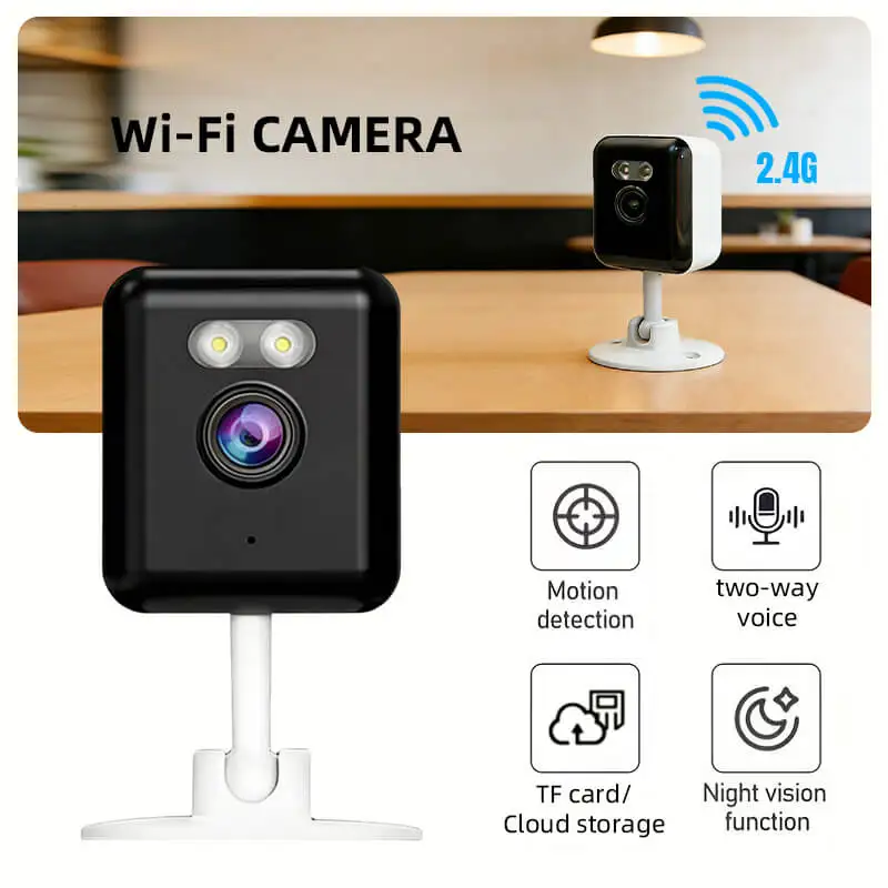 

2 МП HD Wi-Fi камера видеонаблюдения, миниатюрная внутренняя камера для дома, ночное видение, двусторонняя аудиосвязь, обнаружение человека, 2 МП IP-камера
